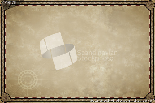 Image of old map parchment blank