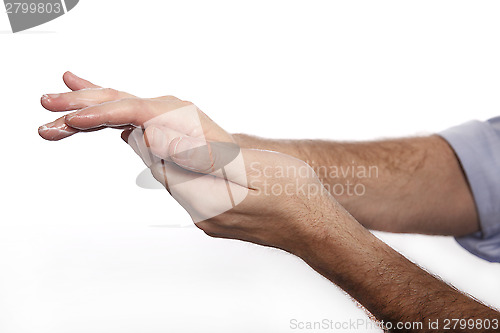 Image of Man uses hand cream