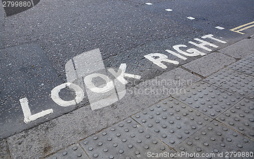 Image of Look Right at a pedestrian crossing