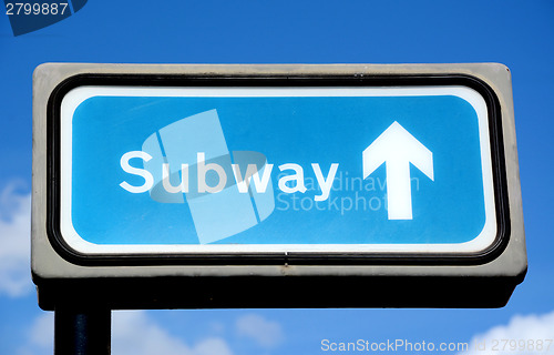 Image of Blue subway sign 