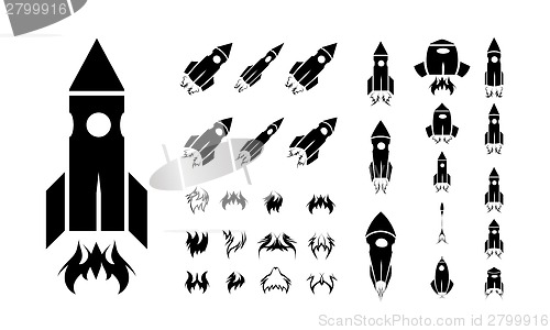 Image of Rocket icon set