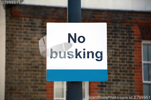 Image of No busking sign 