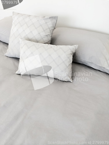 Image of Grey bed linen and pillows