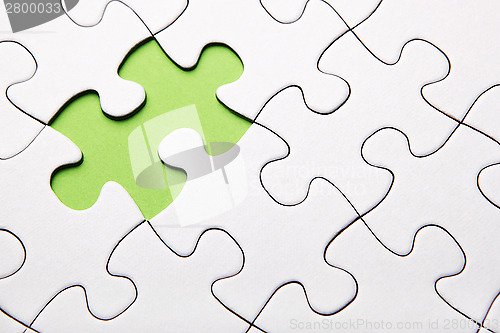 Image of Green puzzle piece missing