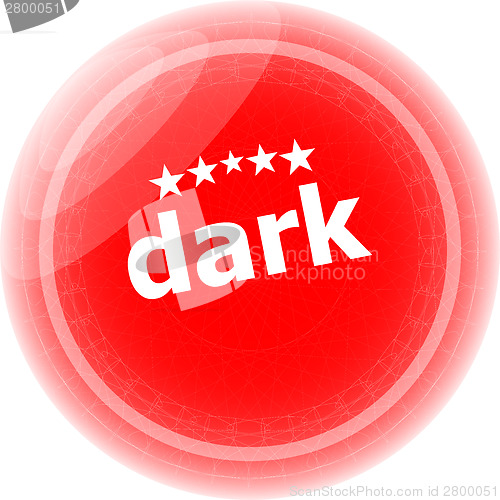 Image of dark word red web button, label, icon