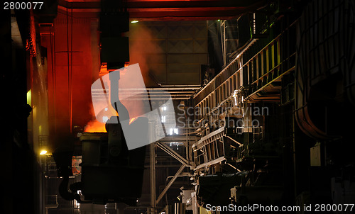 Image of red-hot molten steel 