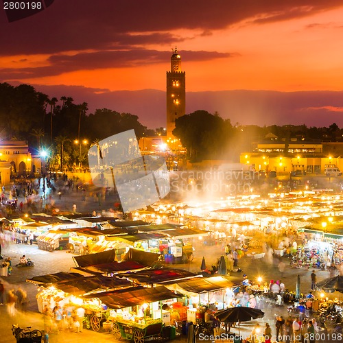 Image of Jamaa el Fna, Marrakesh, Morocco.