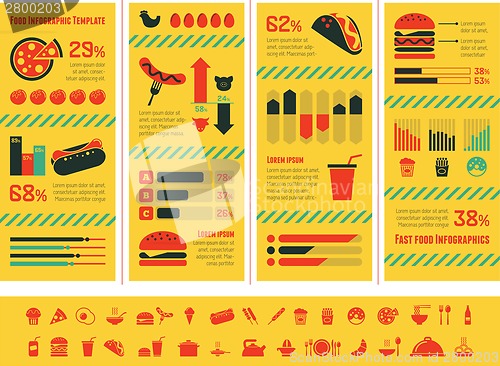 Image of Fastfood Infographic Template.