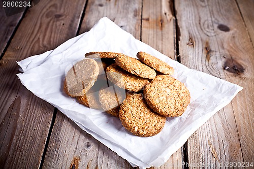 Image of fresh crispy oat cookies 