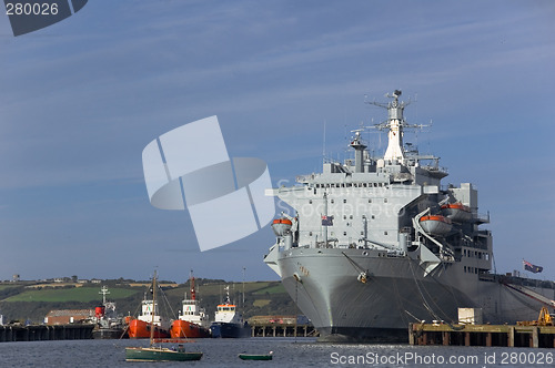 Image of Large Ship Docked