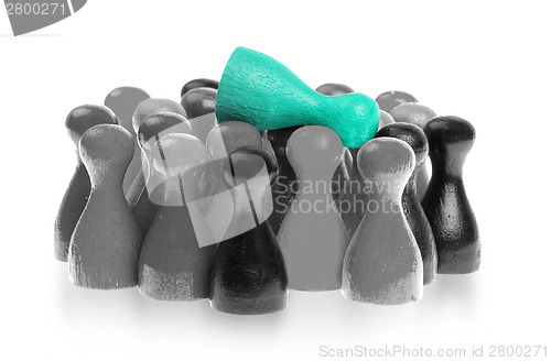 Image of Blue pawn is crowdsurfing