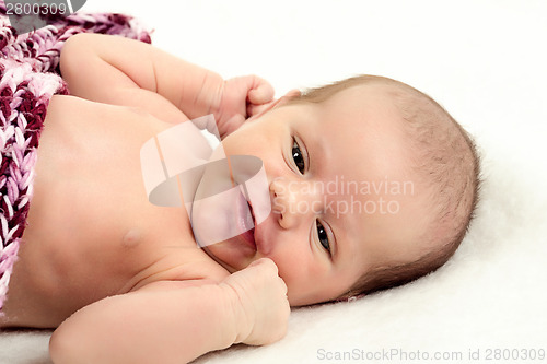 Image of looking newborn baby