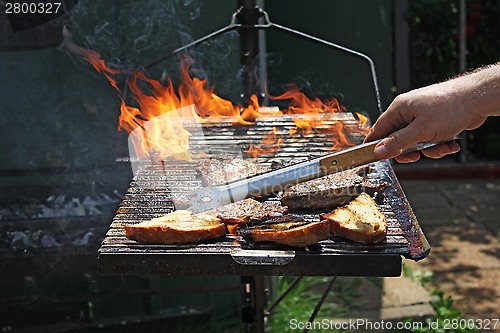 Image of Grill with flames