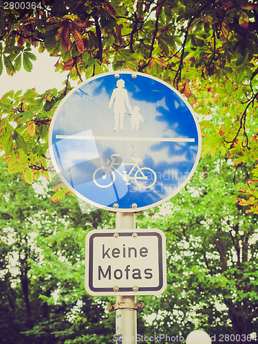 Image of Retro look Pedestrian area sign