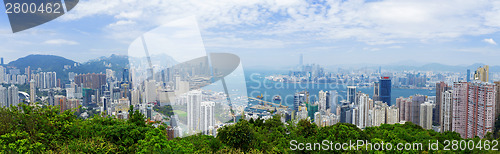 Image of Aerial view of Hong Kong harbor