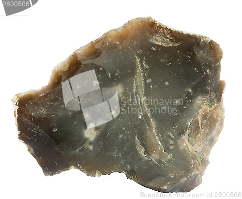 Image of Flake of flint isolated on white