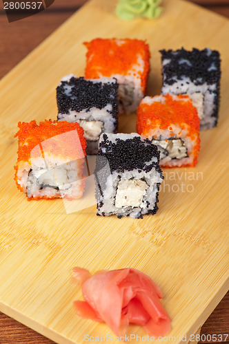 Image of tobico sushi rolls