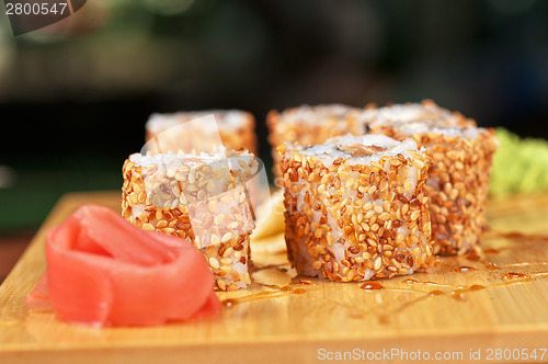 Image of sesame sushi rolls
