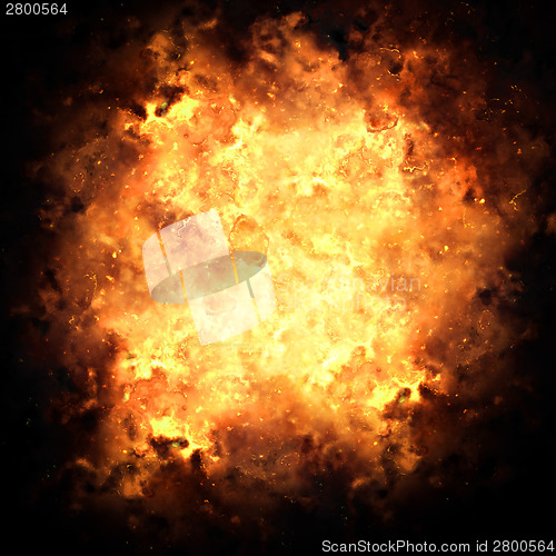 Image of Fiery Exploding Burst Background