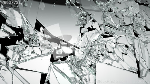 Image of Demolished glass with sharp pieces