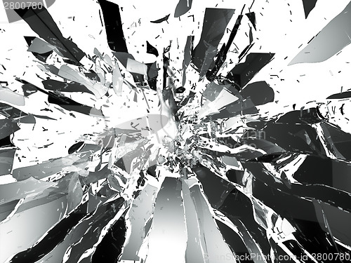 Image of Shattered glass: sharp Pieces isolated