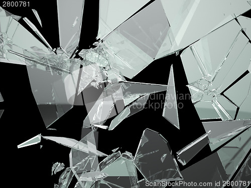 Image of Pieces of Broken and Shattered glass 