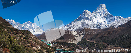 Image of Panoramic view of Ama Dablam, Everest and Lhotse