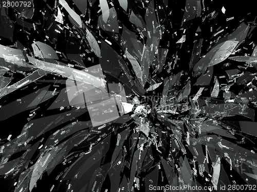 Image of Destructed or Shattered glass isolated on black