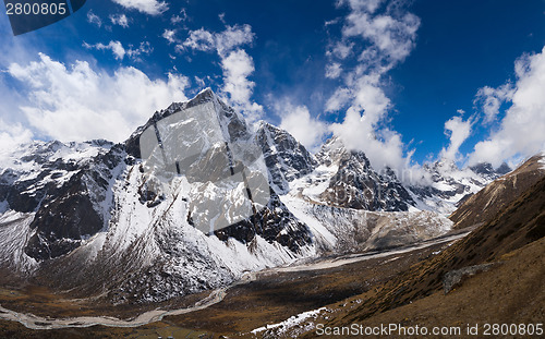 Image of Pheriche Valley and Cholatse peak in Himalaya