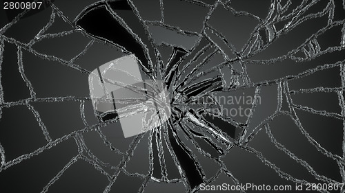 Image of Cracked or Shattered glass on black