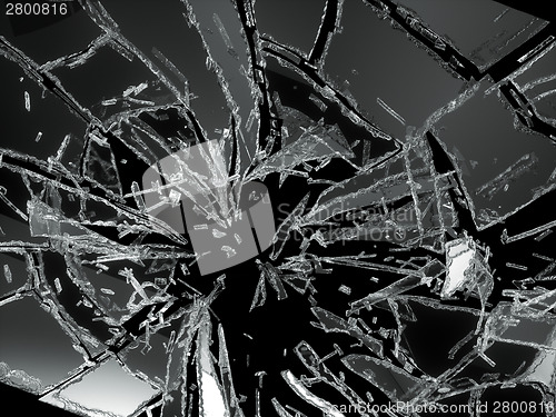 Image of Shattered or demolished pieces of glass