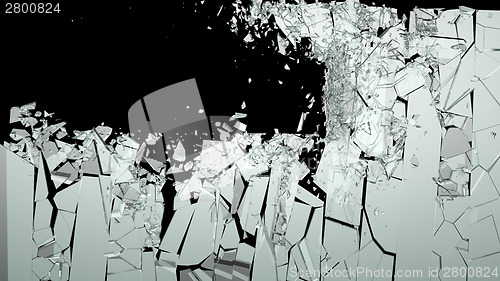 Image of Shattered or smashed pieces of glass
