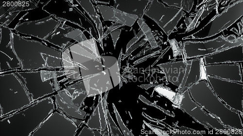 Image of Pieces of destructed Shattered glass