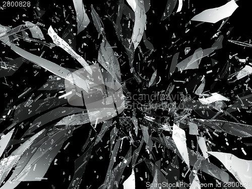 Image of Pieces of shattered glass isolated