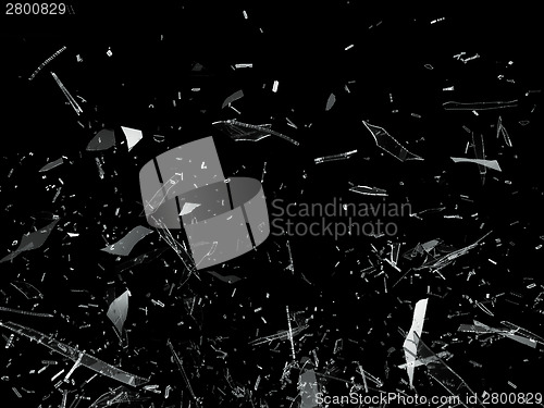 Image of Pieces of Broken Shattered glass 
