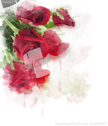 Image of Red Roses Digital Painting