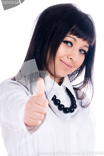 Image of Pretty woman with thumb up