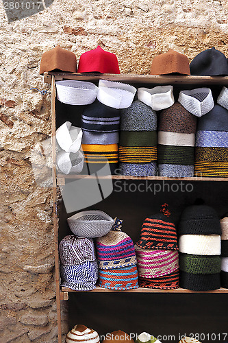 Image of Small hat shop in the Medina of Fes