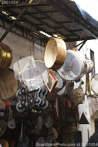 Image of Musical instruments in Moroccan Medina