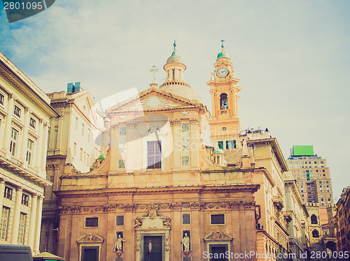 Image of Retro look Chiesa del Gesu in Genoa