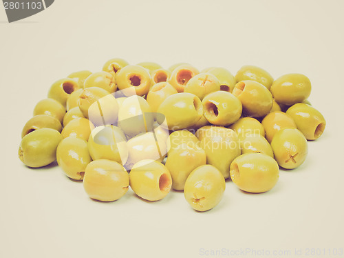 Image of Retro look Green olives