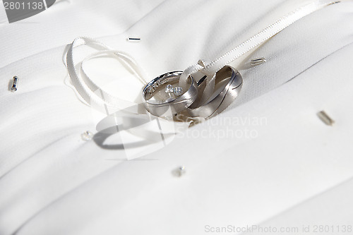 Image of Close-up of silver wedding rings