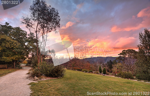 Image of Autumn sunset Blue Mountains NSW Australia