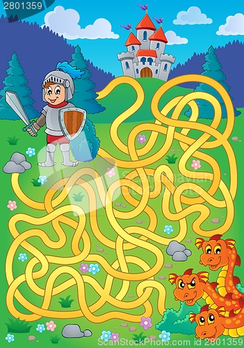 Image of Maze 1 with knight and dragon theme