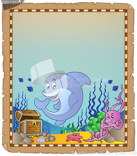 Image of Parchment with underwater theme 3