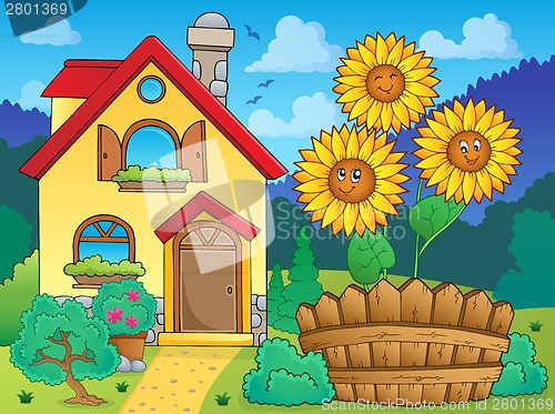 Image of House and flowers 1