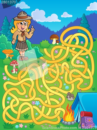 Image of Maze 1 with scout girl