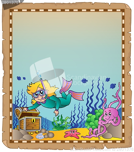 Image of Parchment with underwater theme 2