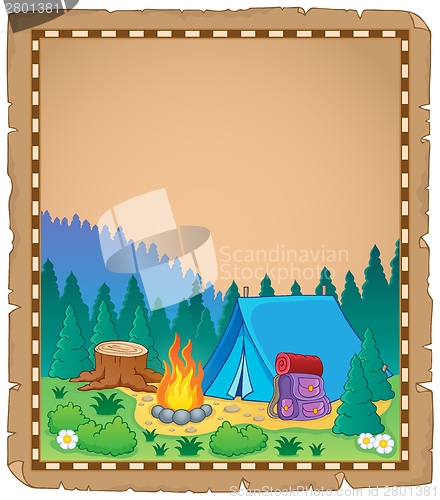 Image of Parchment with campsite theme 1