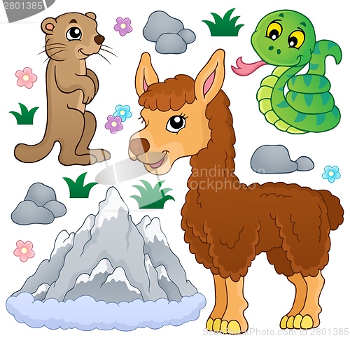 Image of Mountain animals theme collection 1